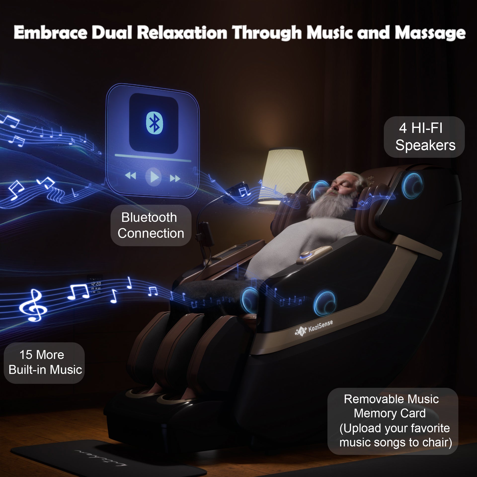 KoziSense KZ-313 Heated Jade Stone Massage Chair