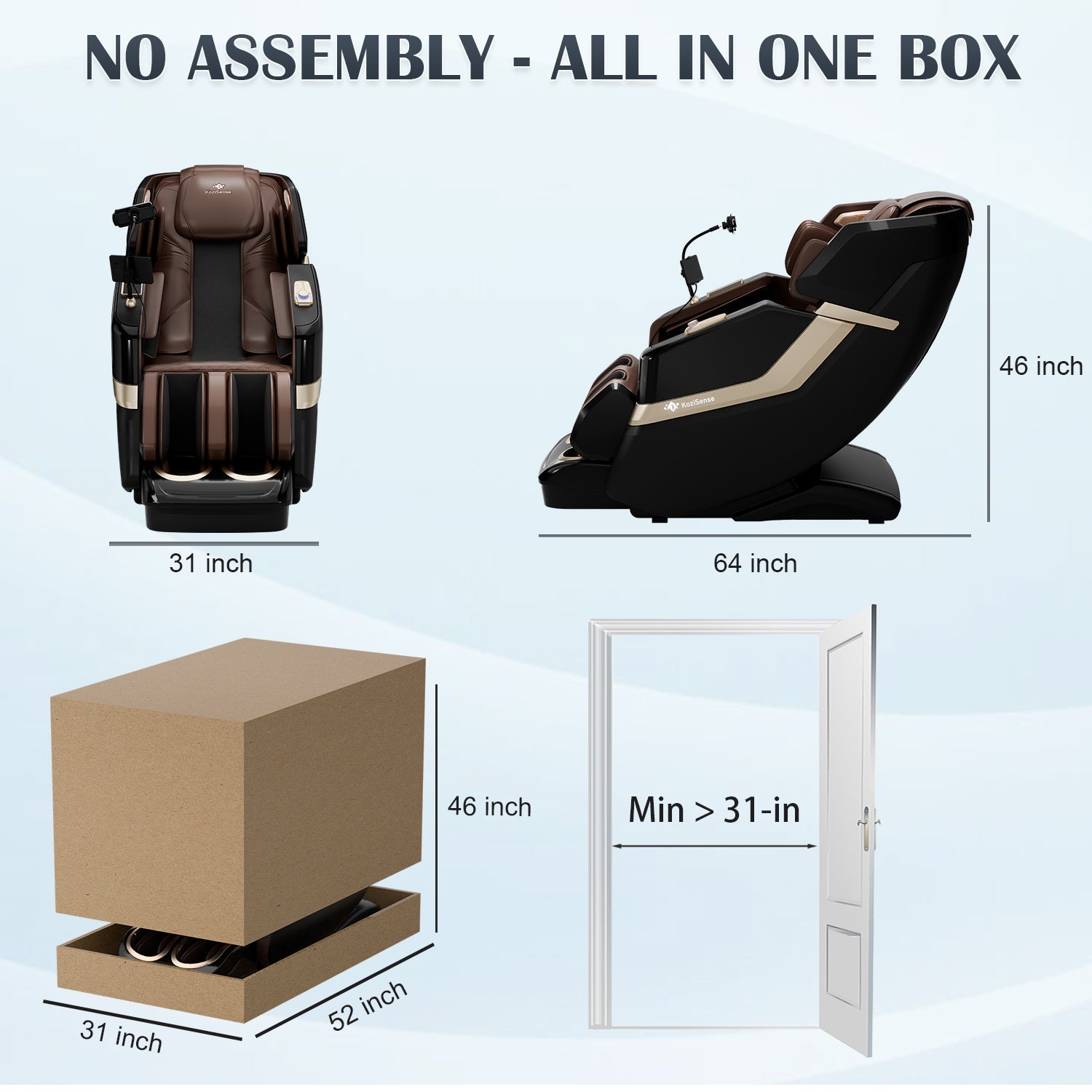 KoziSense KZ-313 Heated Jade Stone Massage Chair