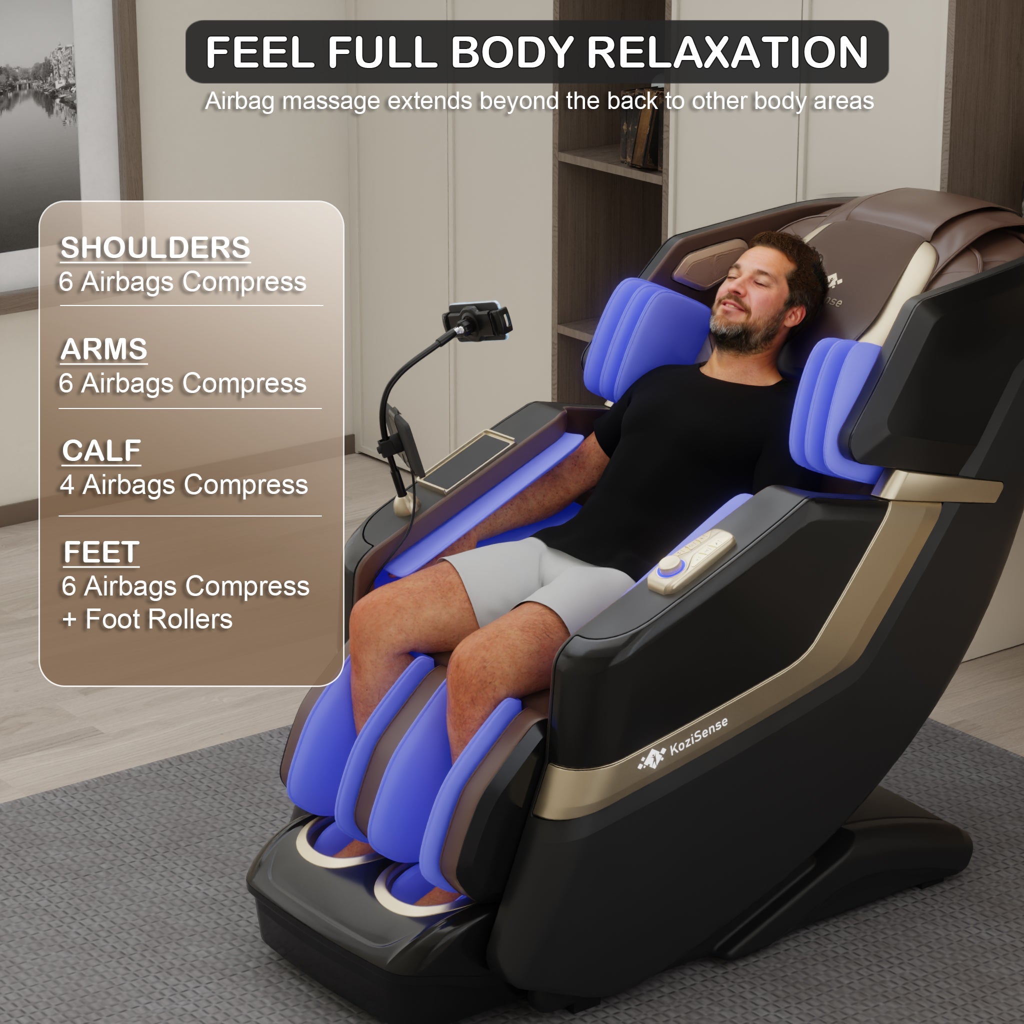 KoziSense KZ-313 Heated Jade Stone Massage Chair