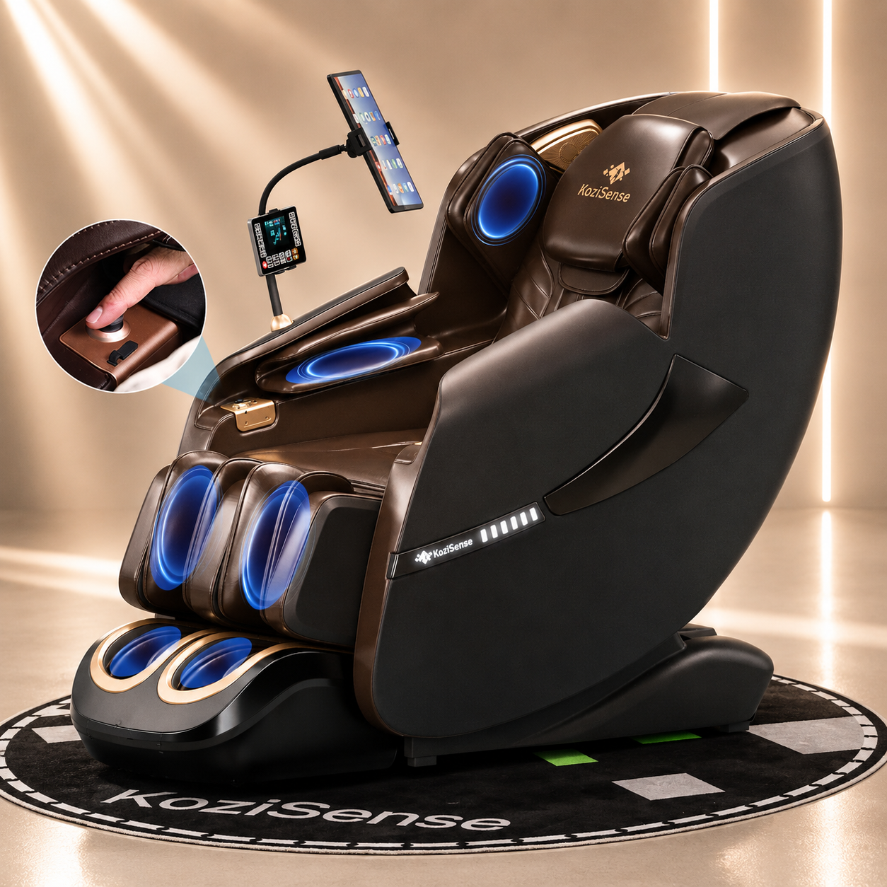 KoziSense KZ-A18 3D SL-Track Massage Chair - Black/Brown