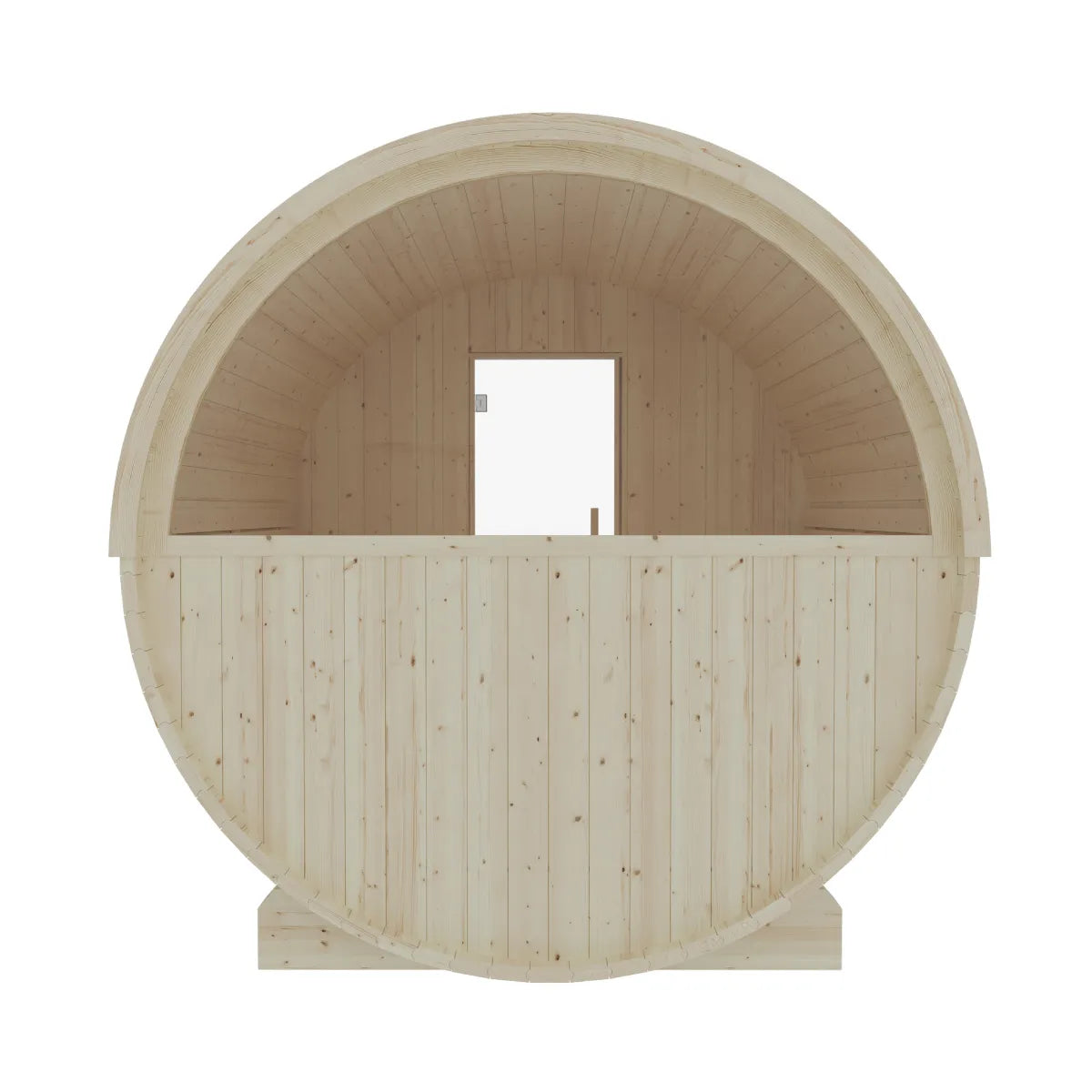 Helsinki 4-Person Finnish Barrel Sauna with Terrace + WiFi Heater