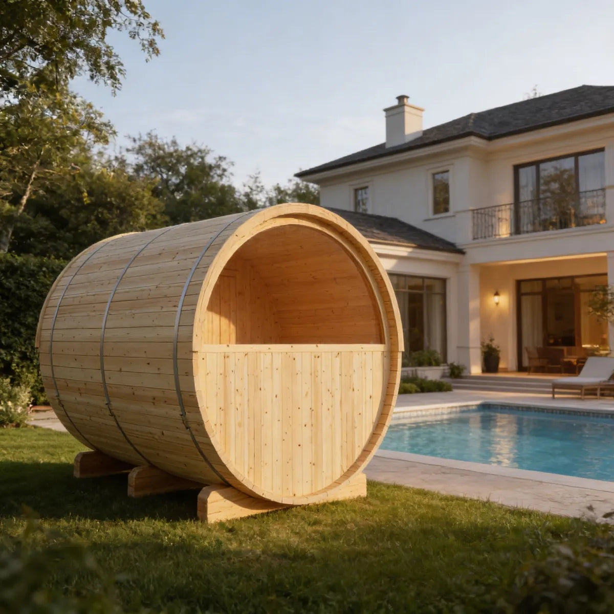 Vassa 6-Person Finnish Barrel Sauna with WiFi Heater