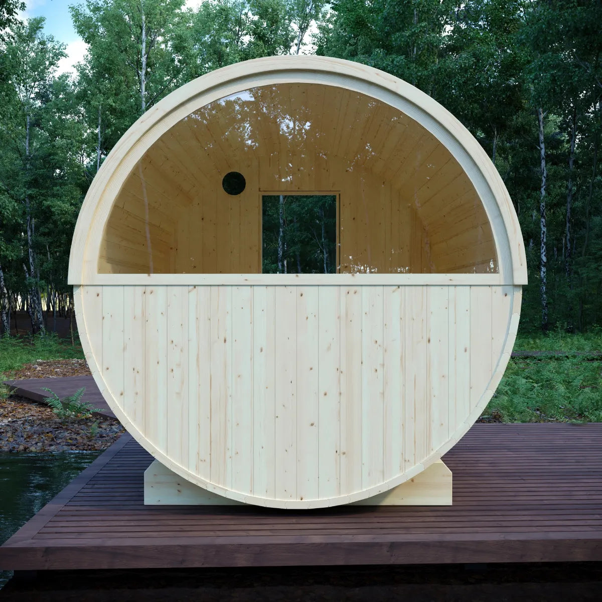Vassa 6-Person Finnish Barrel Sauna with WiFi Heater