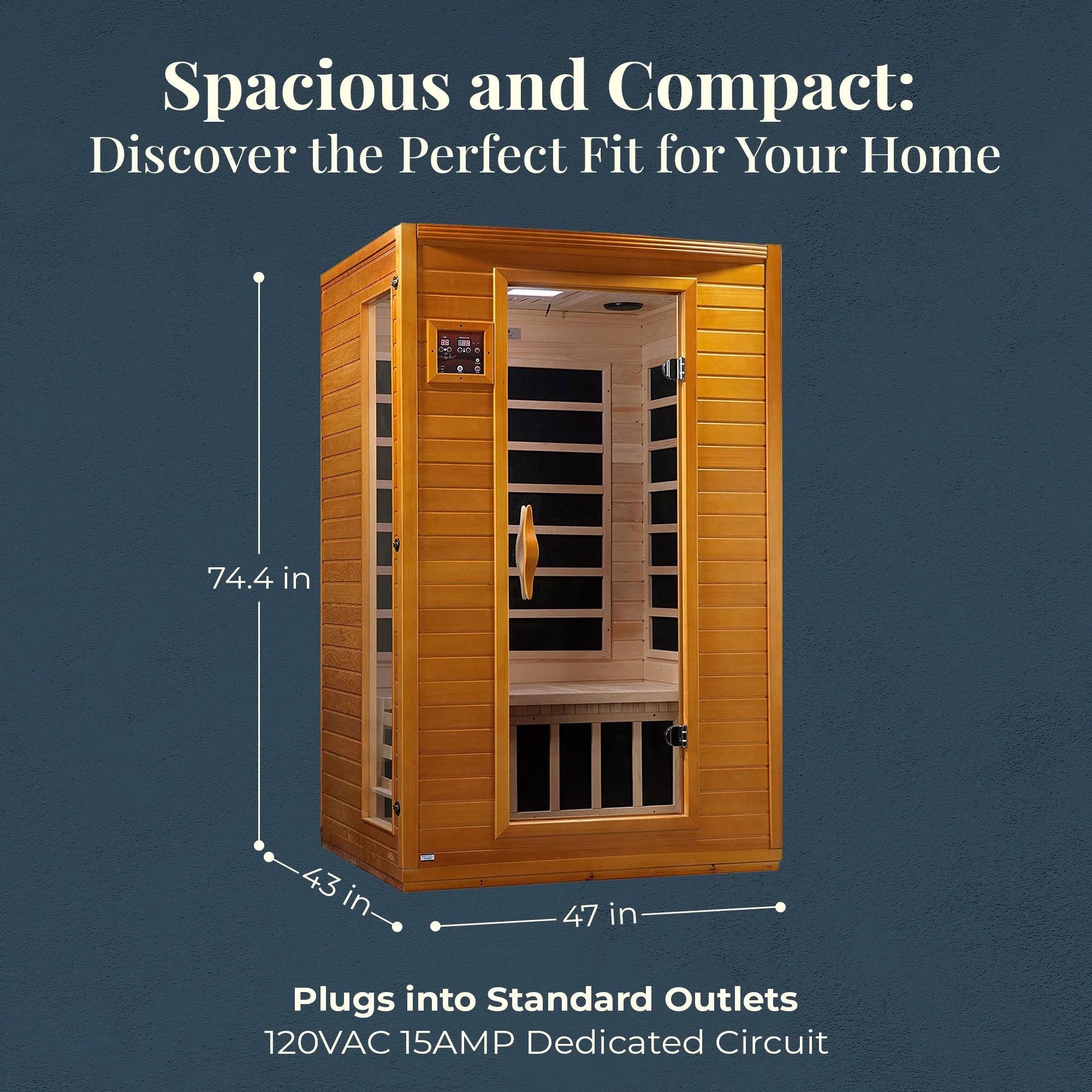 Andora 2-Person Low EMF Hemlock Infrared Sauna