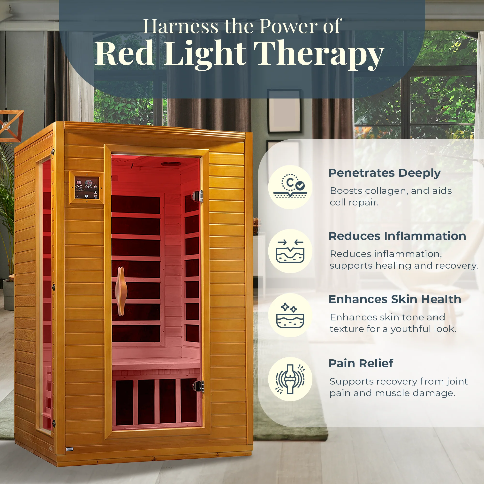 Andora 2-Person Low EMF Hemlock Infrared Sauna