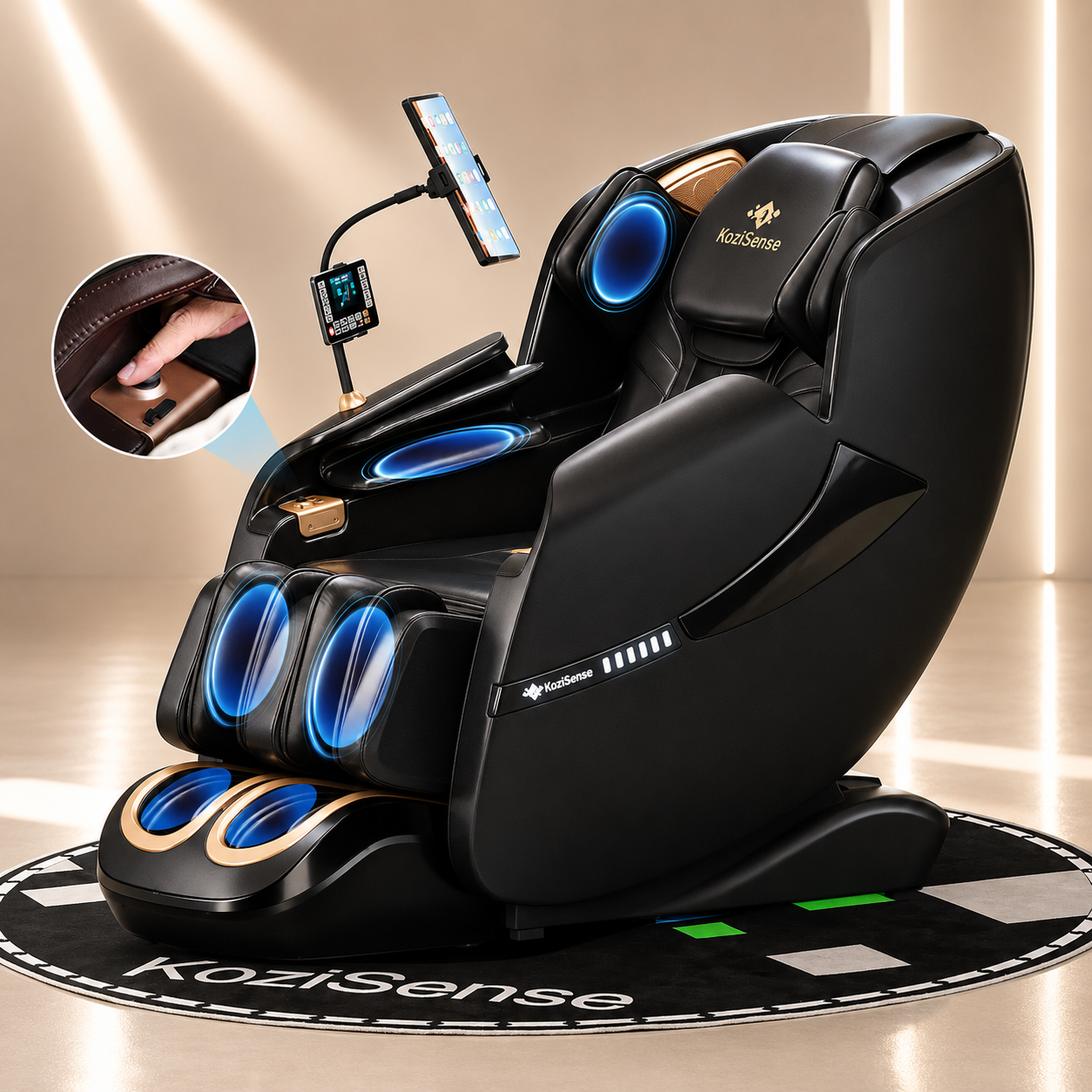 KoziSense KZ-A18 3D SL-Track Massage Chair - Black/Brown