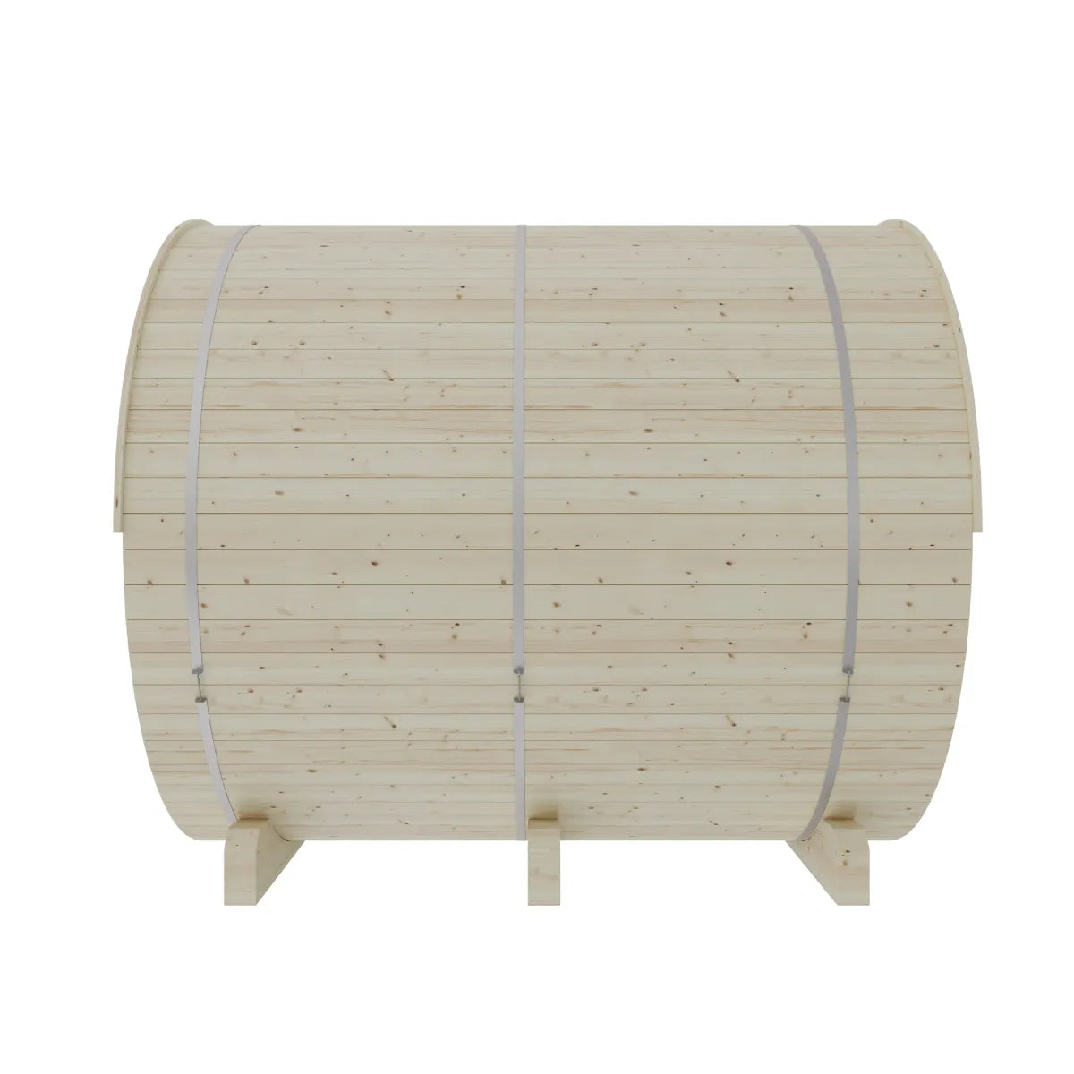 Helsinki 4-Person Finnish Barrel Sauna with Terrace + WiFi Heater