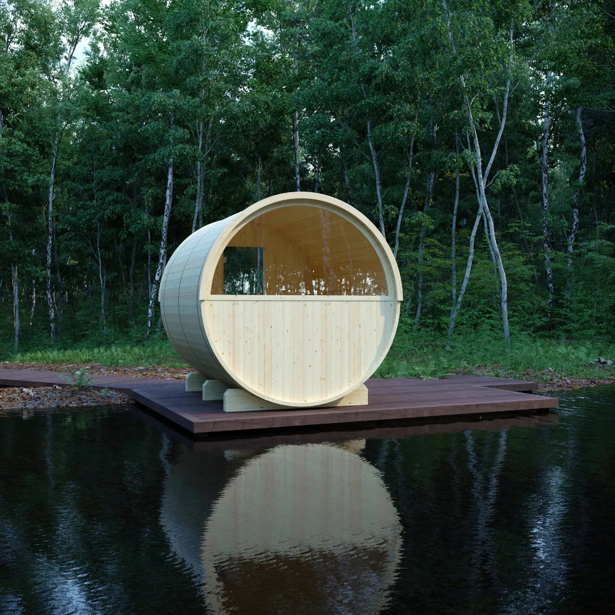 Vassa 6-Person Finnish Barrel Sauna with WiFi Heater