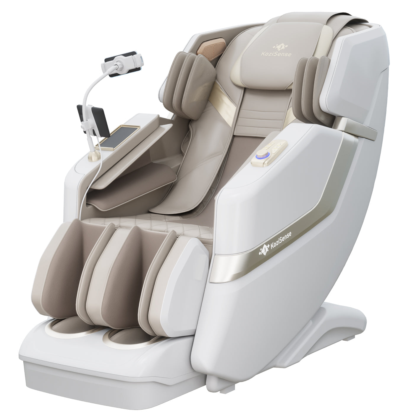 KoziSense KZ-313 Heated Jade Stone Massage Chair - White